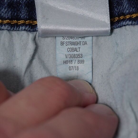 Womens‎ 18 UPCYCLED Flowers Boho Bug Punk Tall Boyfriend Straight Leg Blue Jeans - Picture 7 of 10